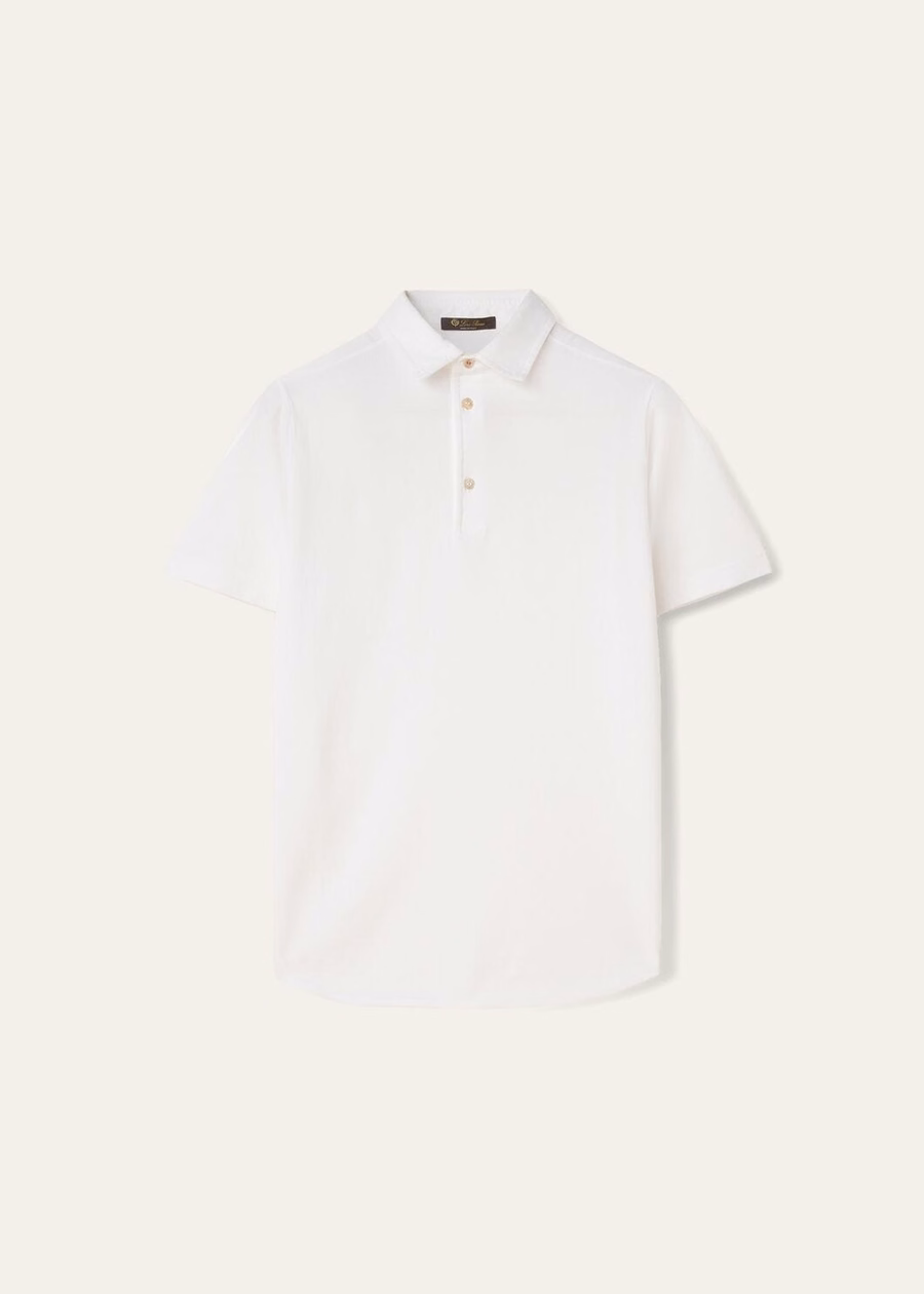 Optisch witte katoenen poloshirt