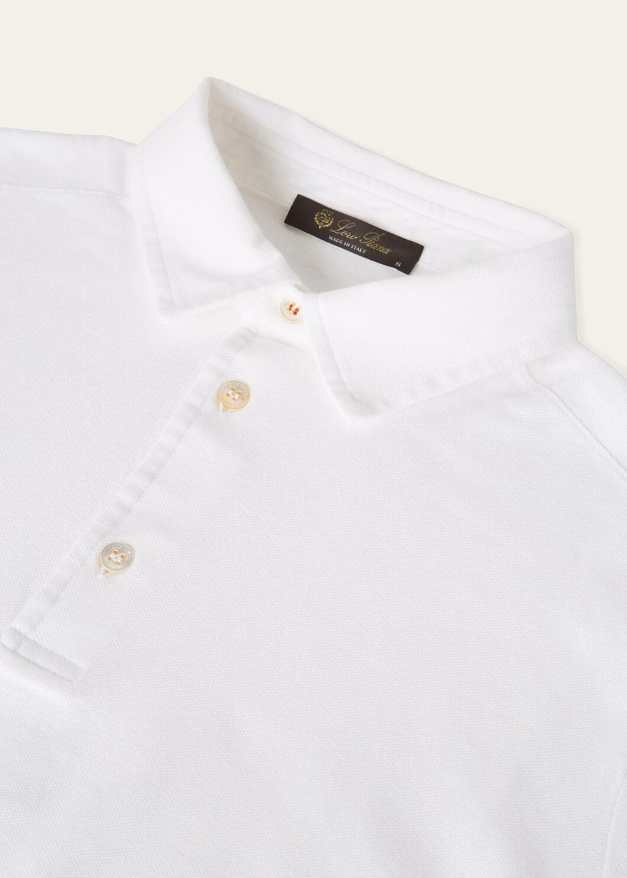 Optisch witte katoenen poloshirt