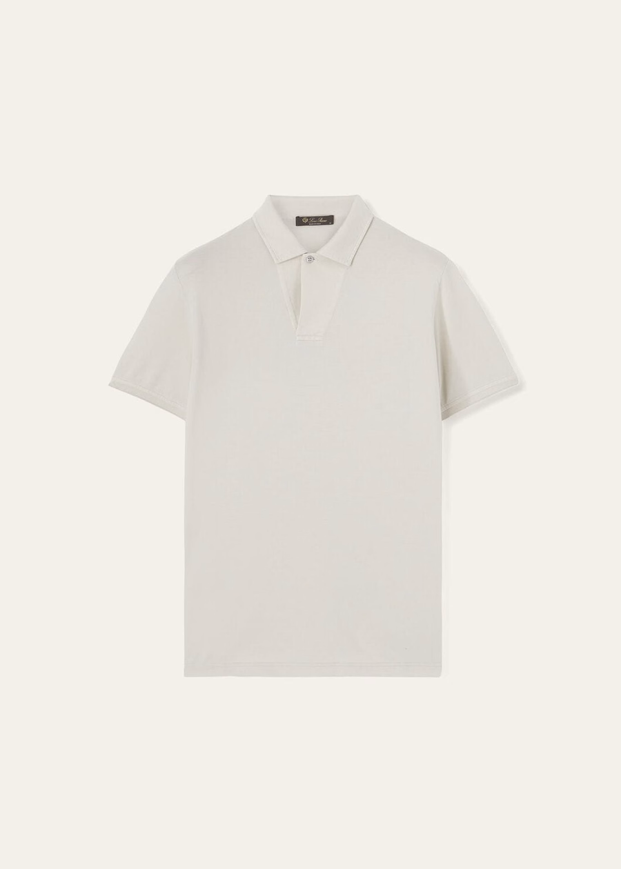 Open poloshirt Katoen Zijde GHIACCIO MEL