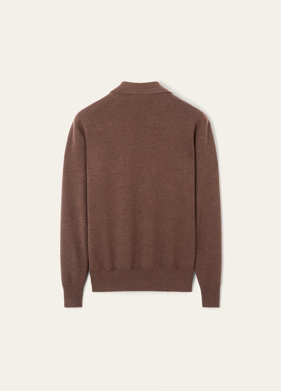 Wish® wollen poloshirt met sterrenmotief en Anaise melange-look en knoopsluiting