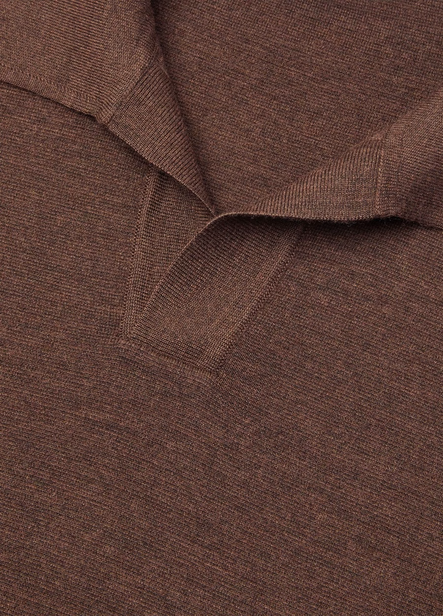 Wish® wollen poloshirt met sterrenmotief en Anaise melange-look en knoopsluiting