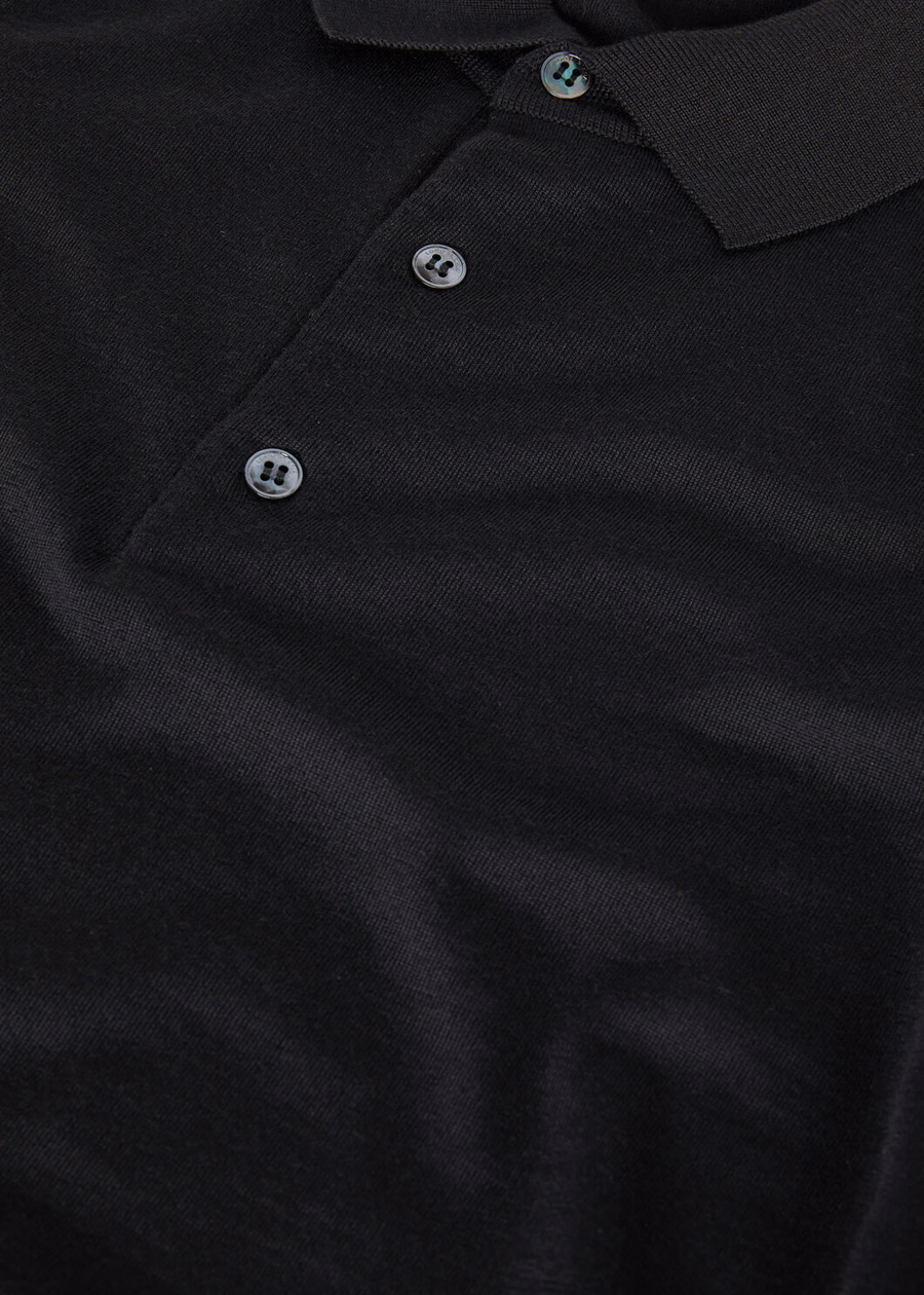 Wish® Wish® Zwart wollen poloshirt
