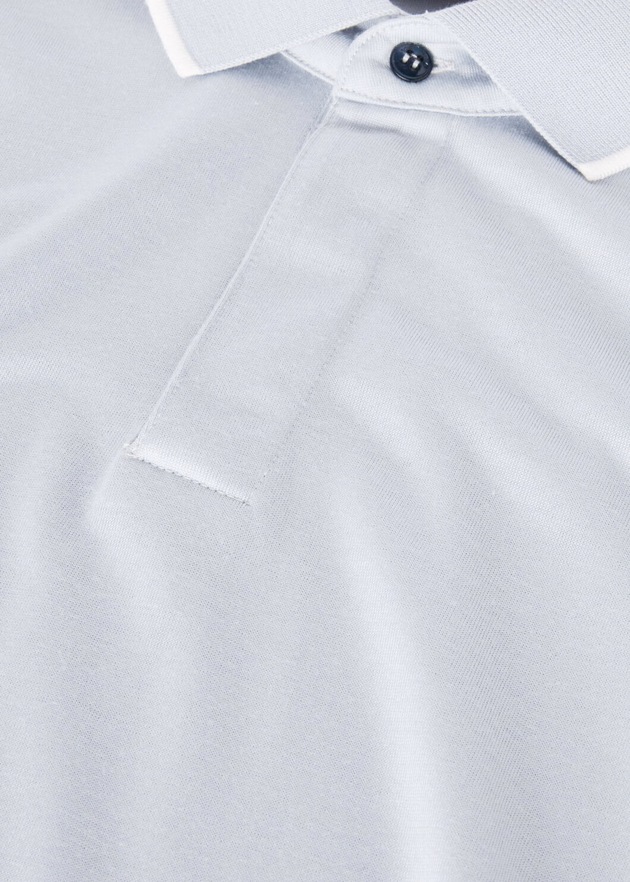 Waitaki Wish® wollen poloshirt in de kleur Dewdrop Blue