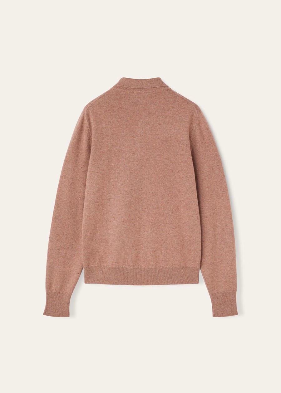 Loro Cashmere Red Sand Mel poloshirt