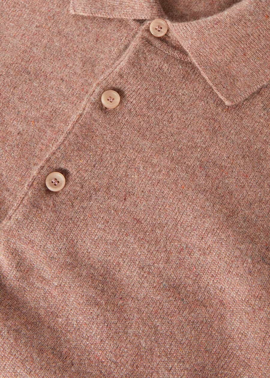 Loro Cashmere Red Sand Mel poloshirt