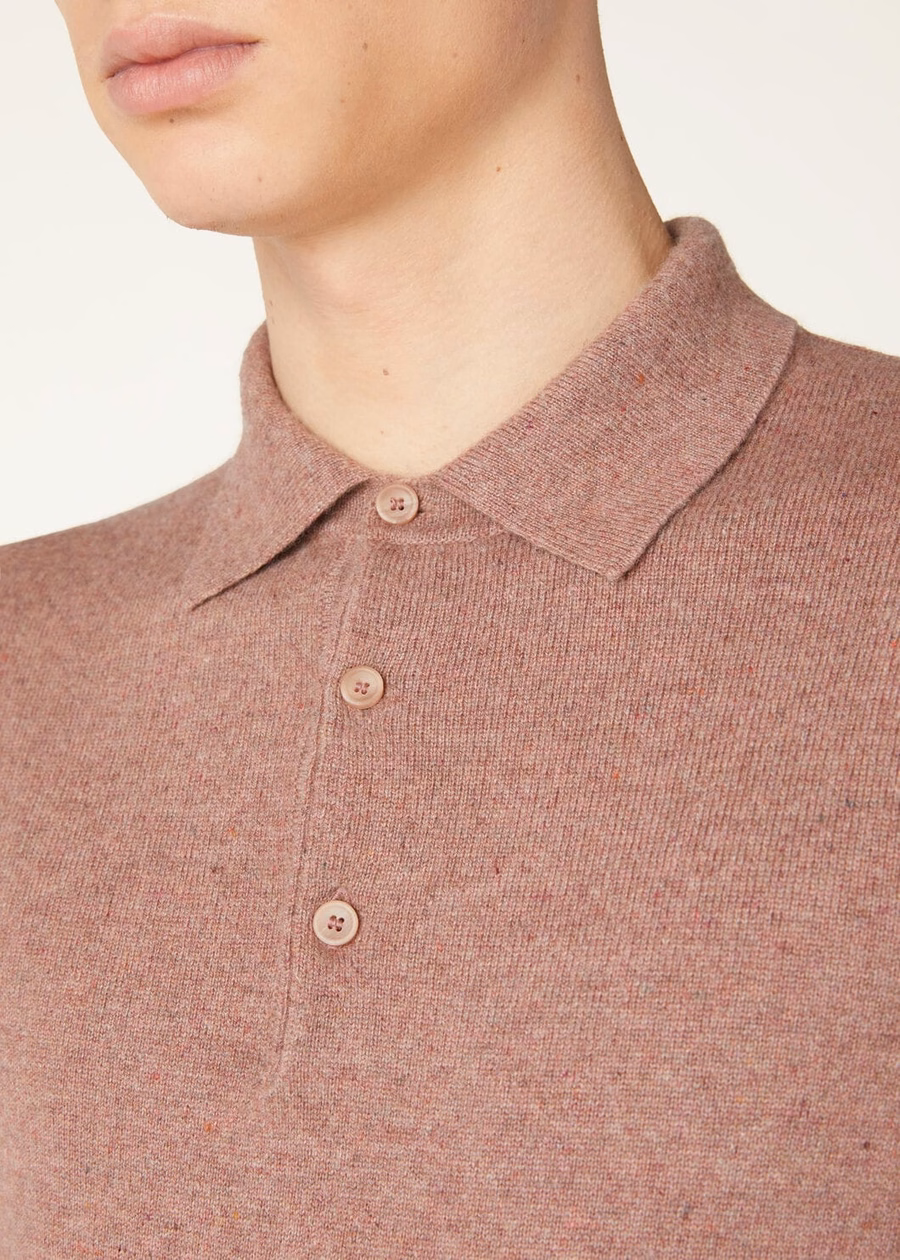 Loro Cashmere Red Sand Mel poloshirt