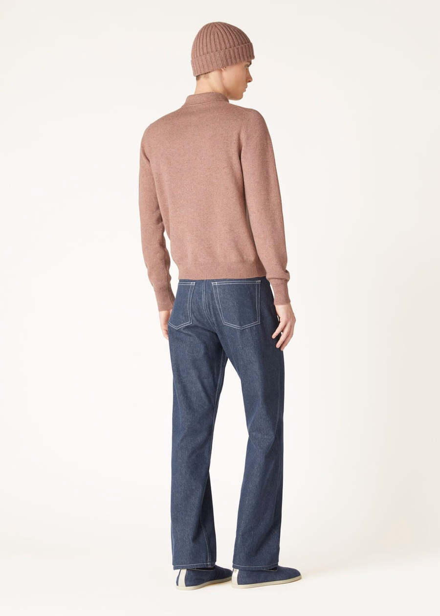 Loro Cashmere Red Sand Mel poloshirt