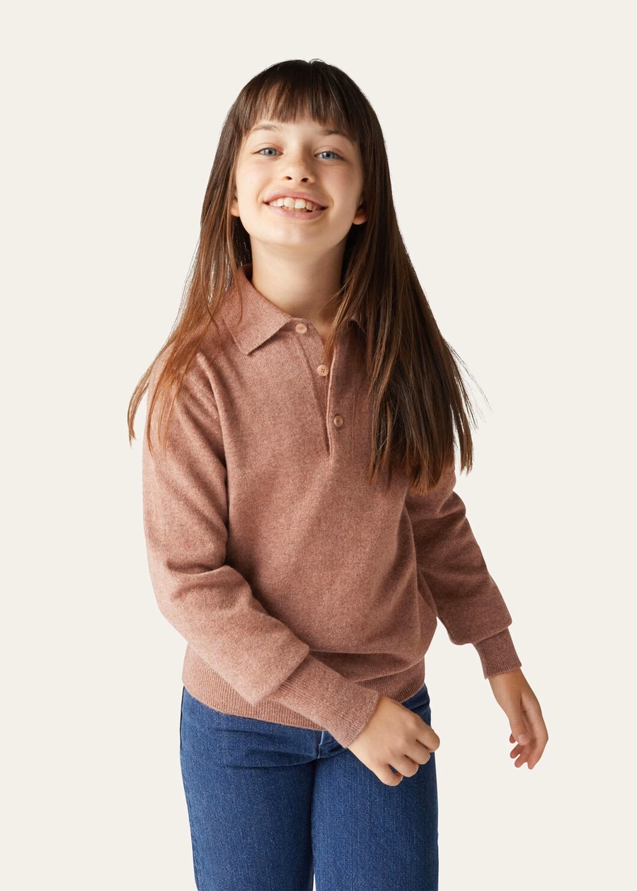 Loro Cashmere Red Sand Mel poloshirt