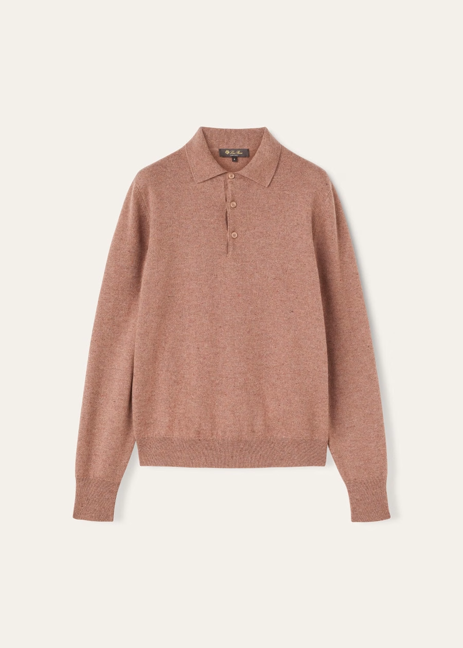 Loro Cashmere Red Sand Mel poloshirt