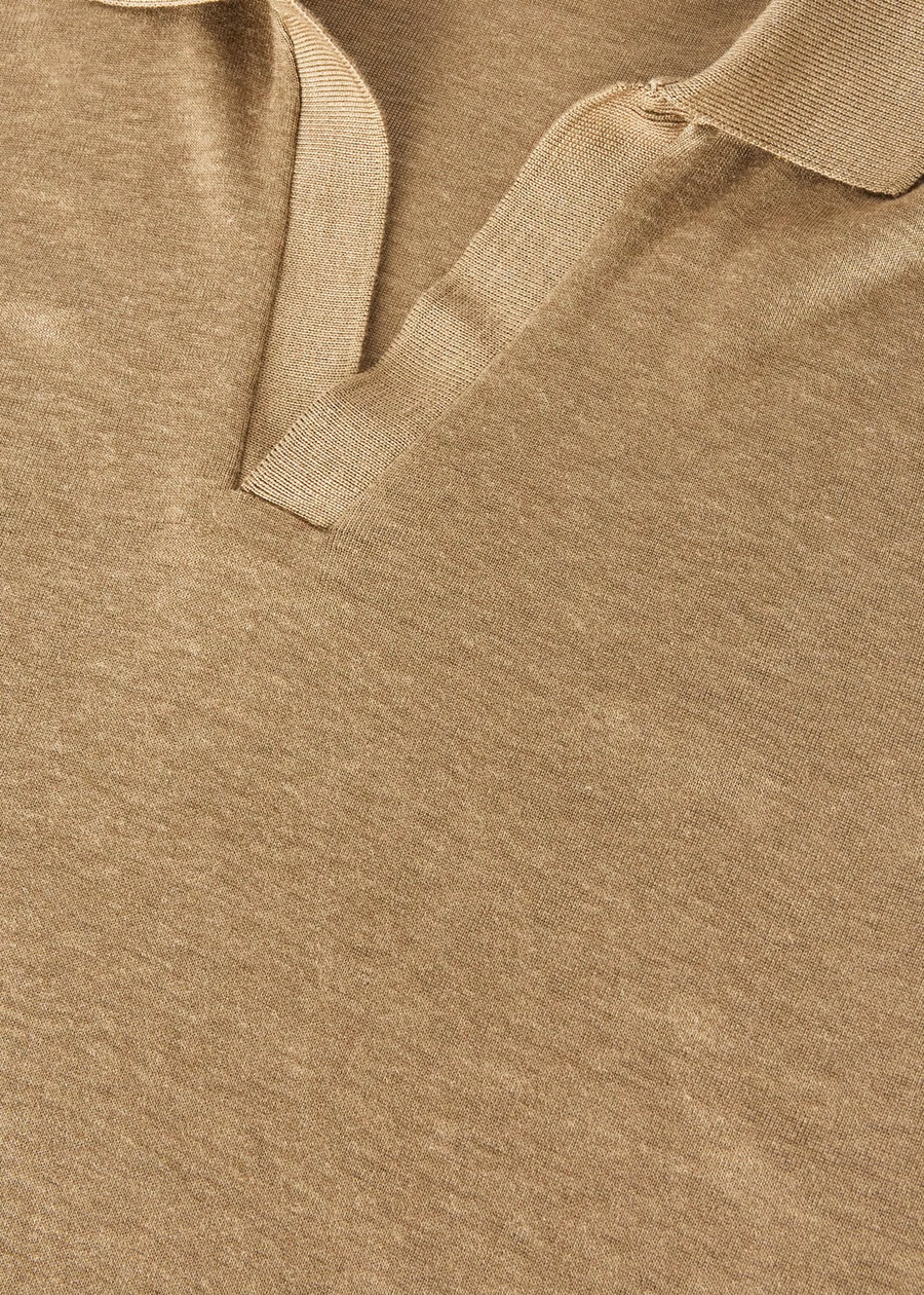 Valpiana polo shirt van katoen en zijde in stoffig kaki