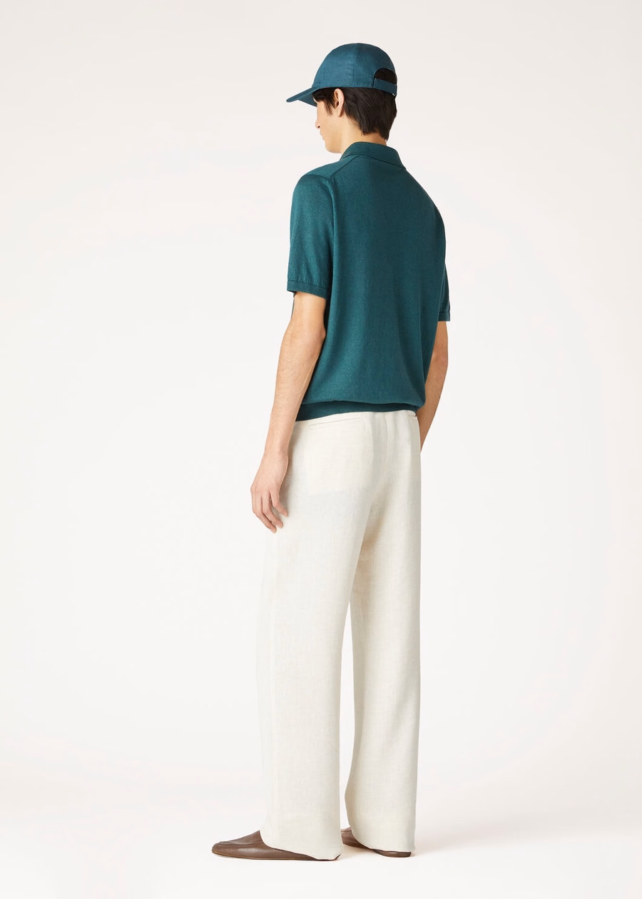 Cruise kasjmier poloshirt in spirulinagroen