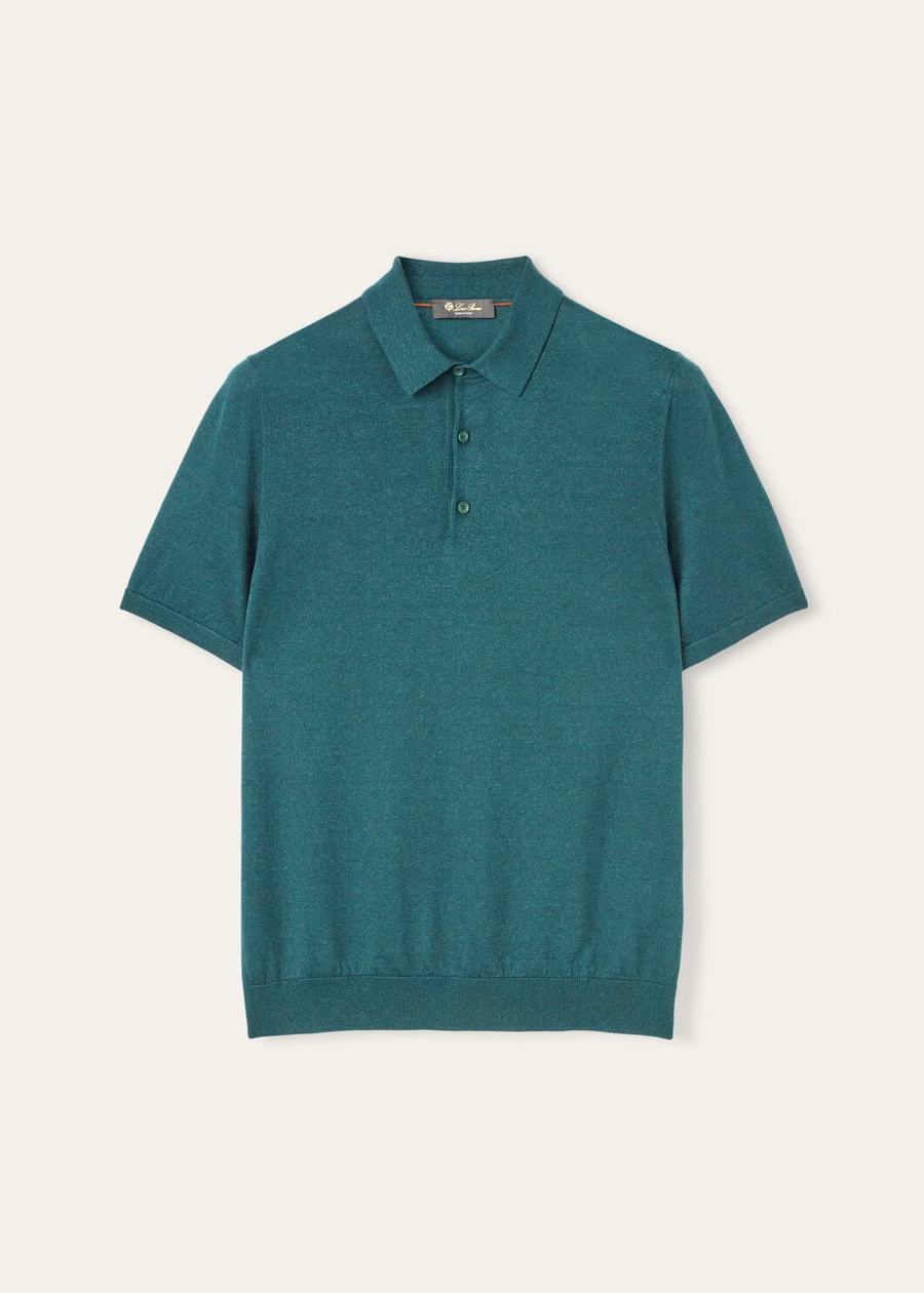 Cruise kasjmier poloshirt in spirulinagroen