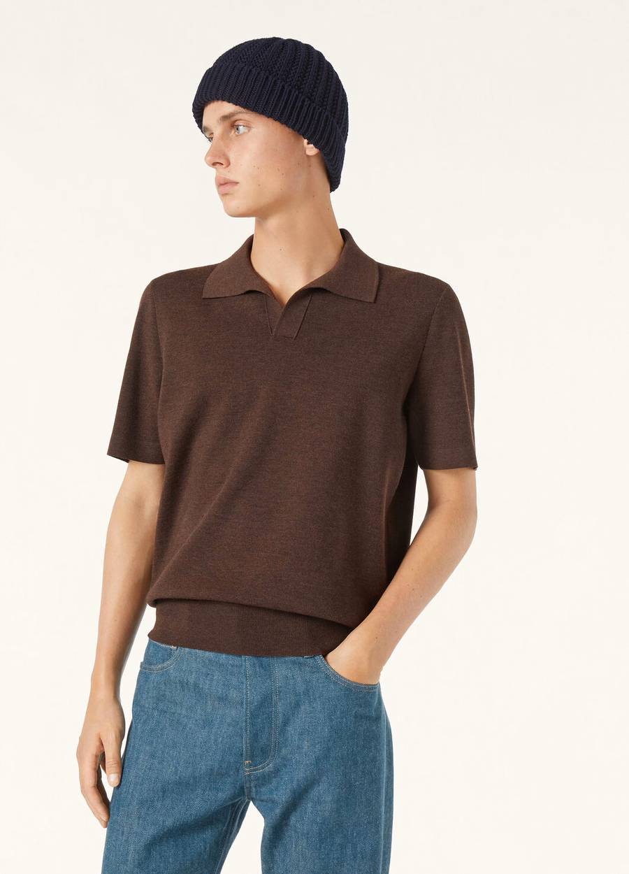 Empire Wish® wollen poloshirt met sterrenmotief en Anaise-melange