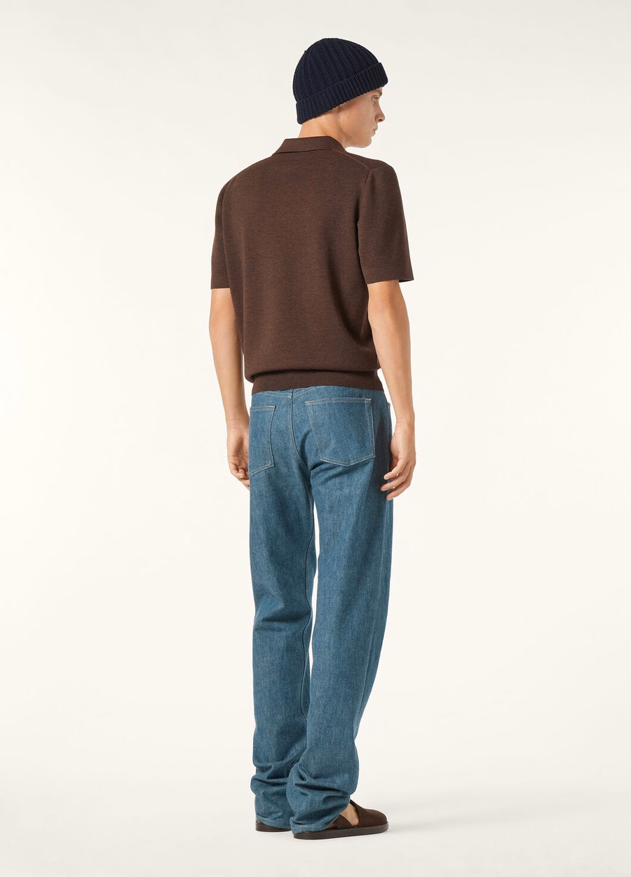 Empire Wish® wollen poloshirt met sterrenmotief en Anaise-melange