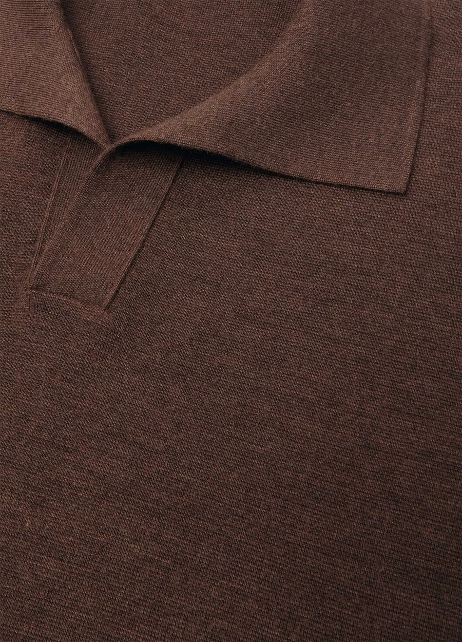 Empire Wish® wollen poloshirt met sterrenmotief en Anaise-melange