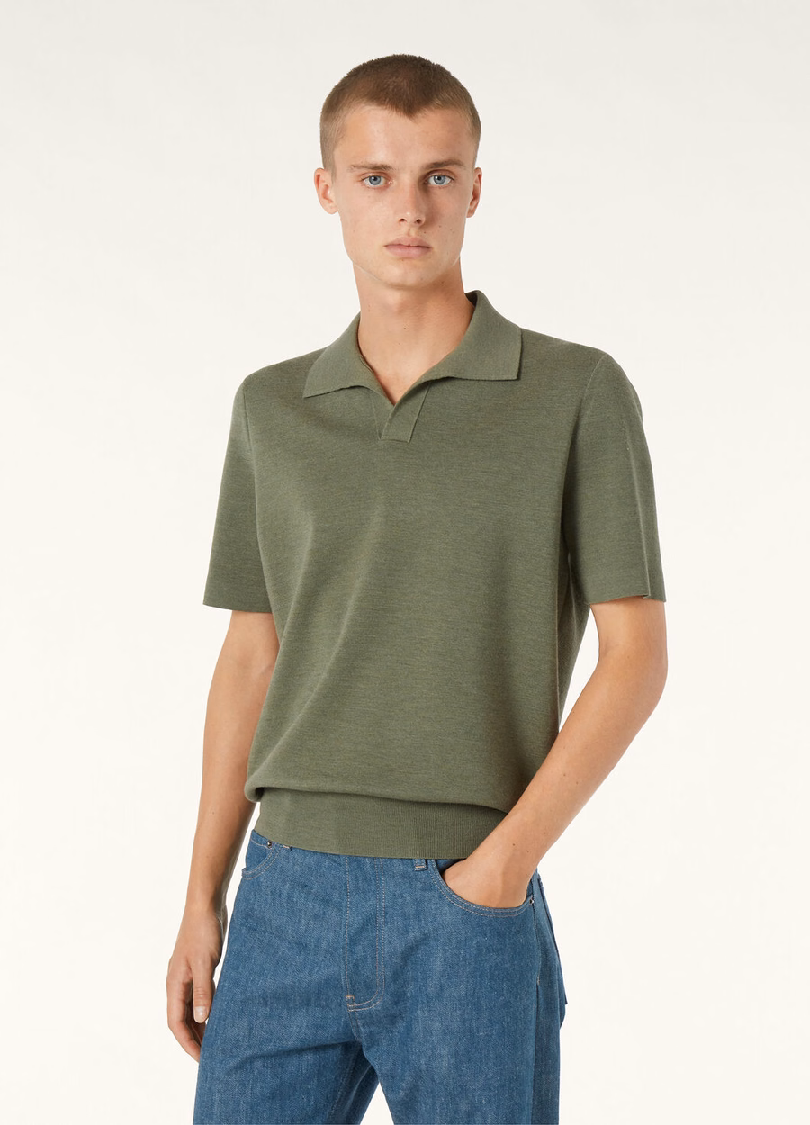 Empire Wish® wollen poloshirt met lagune-flora-melange