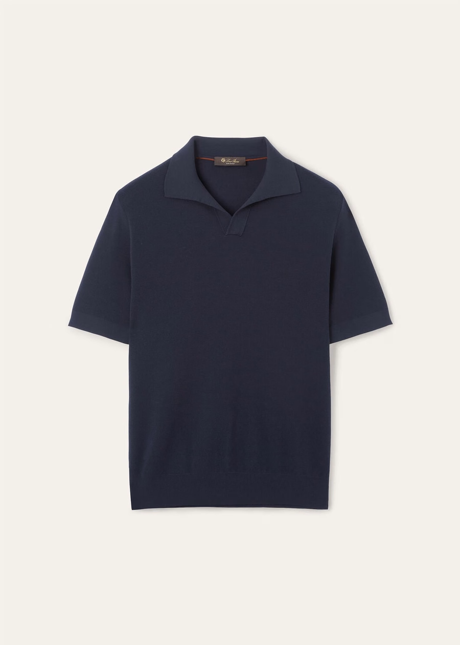 Empire Wish® wollen poloshirt in marineblauw