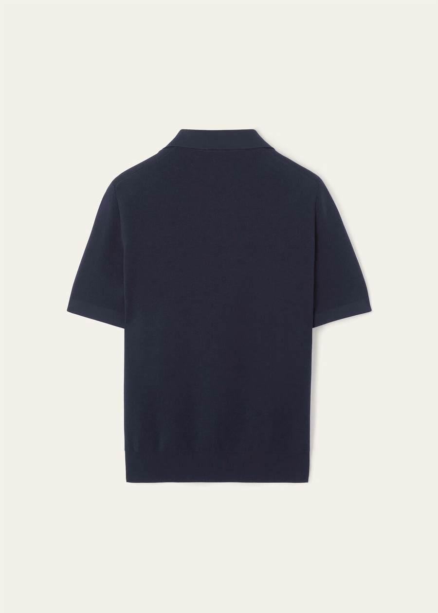 Empire Wish® wollen poloshirt in marineblauw