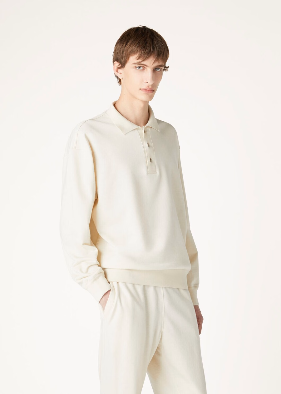 Cocooning kasjmier vanille ivoor poloshirt