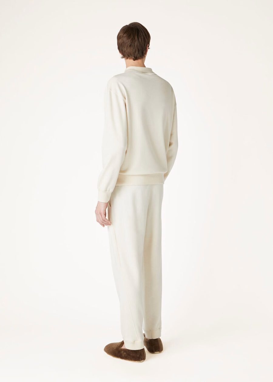 Cocooning kasjmier vanille ivoor poloshirt