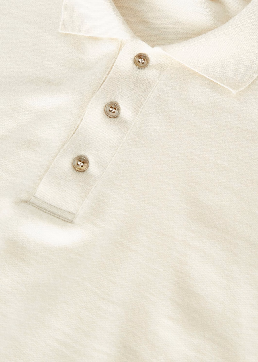 Cocooning kasjmier vanille ivoor poloshirt