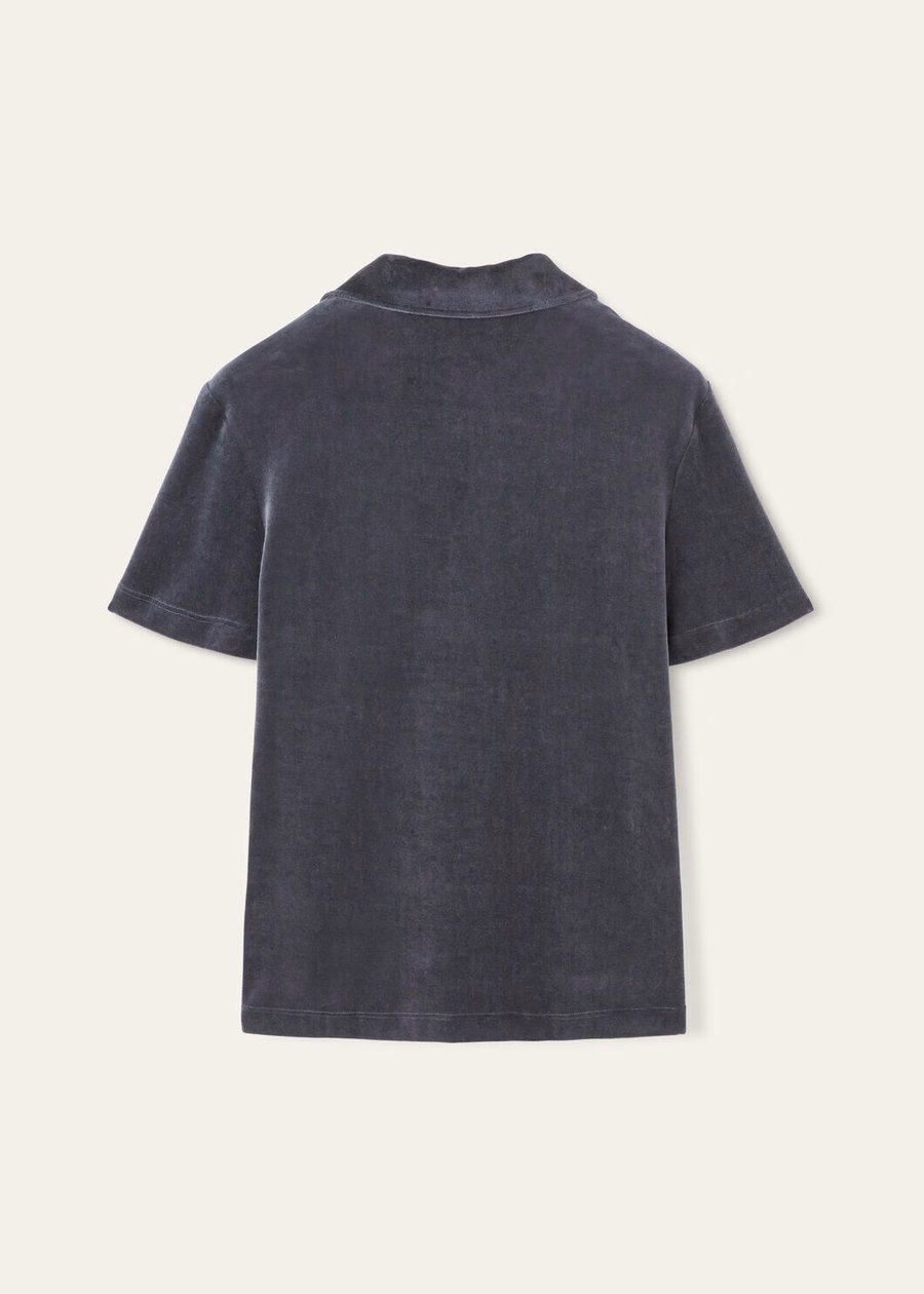 Duggia Polo Shirt van katoen en zijde in de kleur Shadowed Sky
