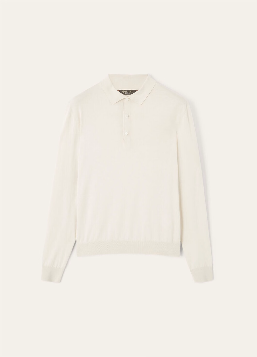 Ice Wish katoenen winterpoloshirt in zandkleur