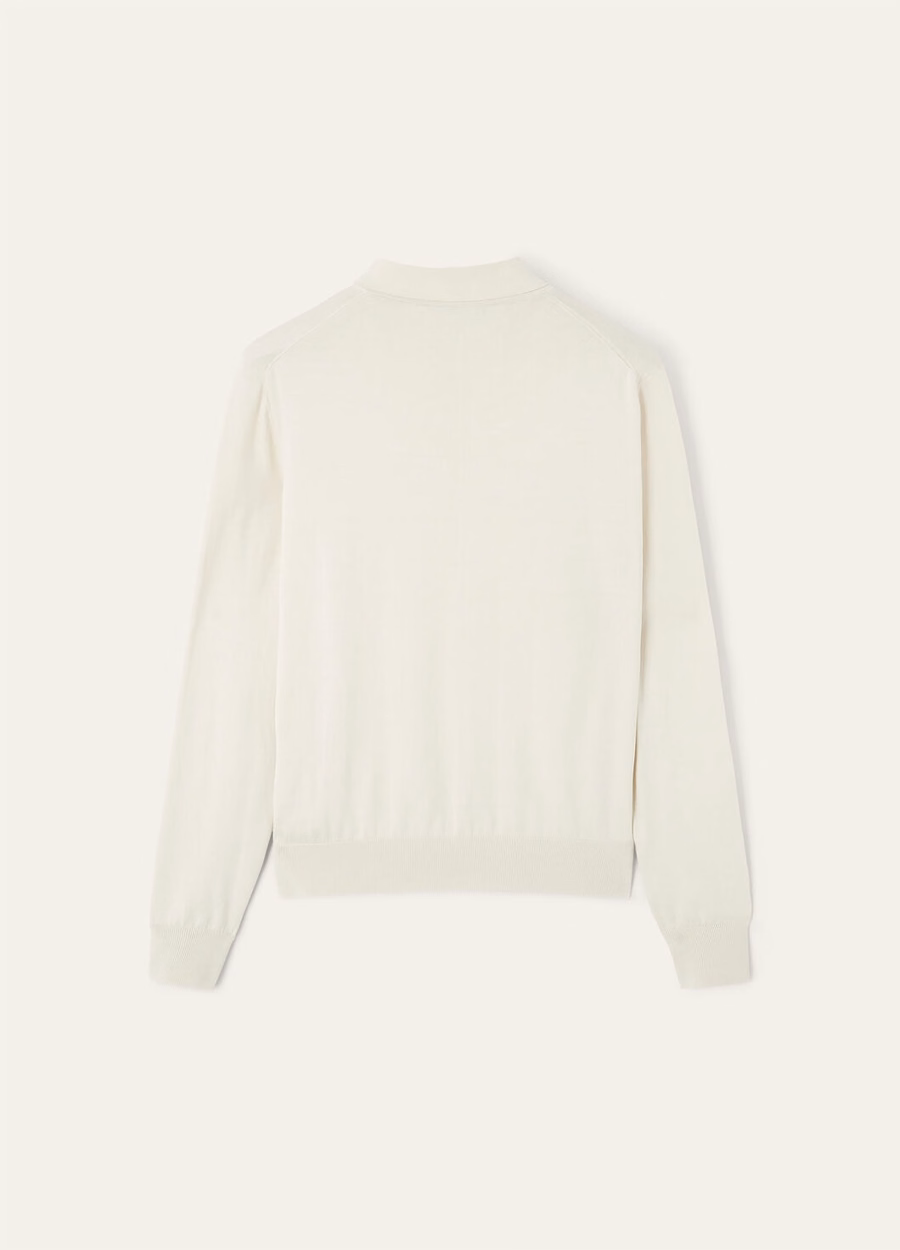 Ice Wish katoenen winterpoloshirt in zandkleur