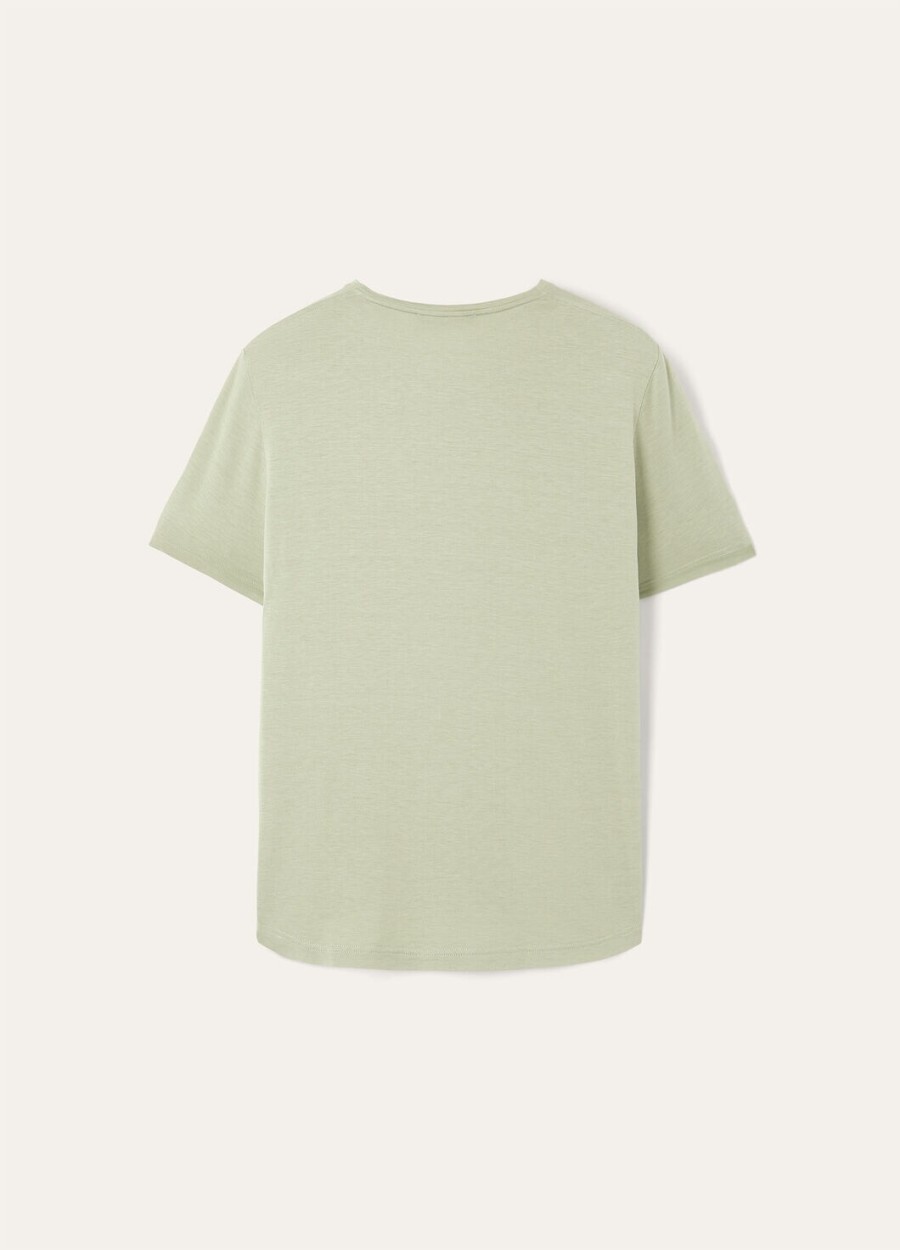 zacht zijden katoenen t-shirt in fluorietgroen