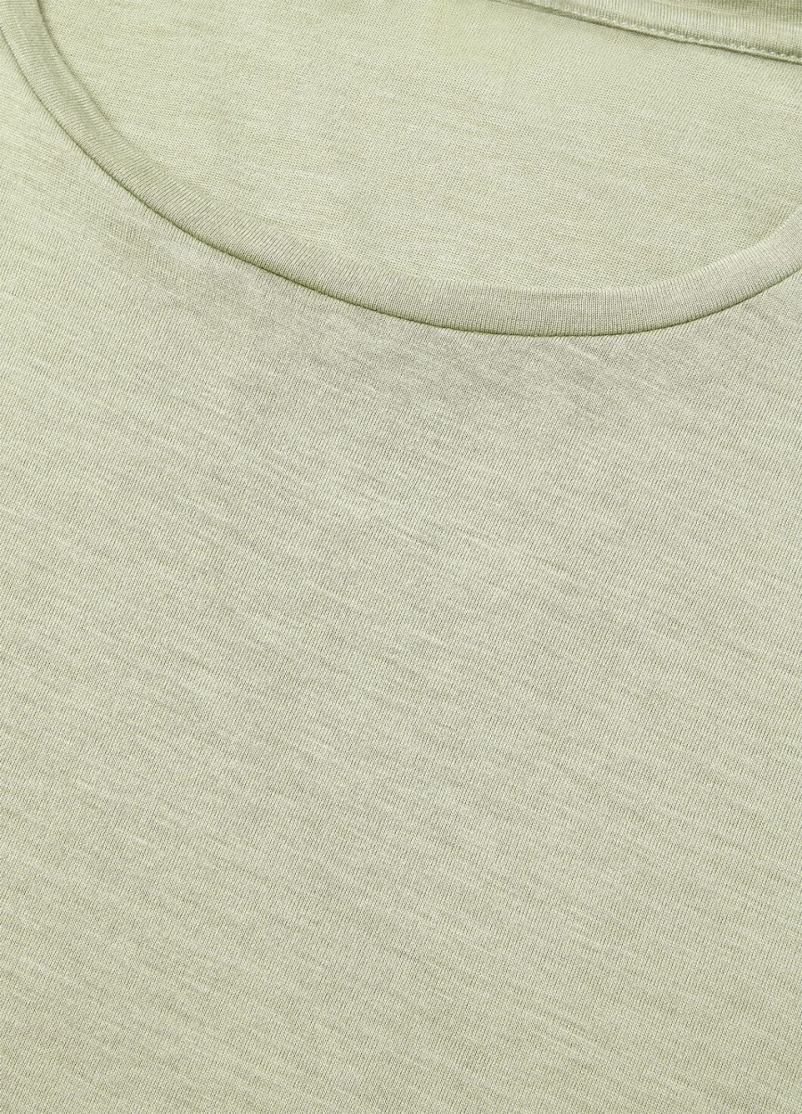 zacht zijden katoenen t-shirt in fluorietgroen