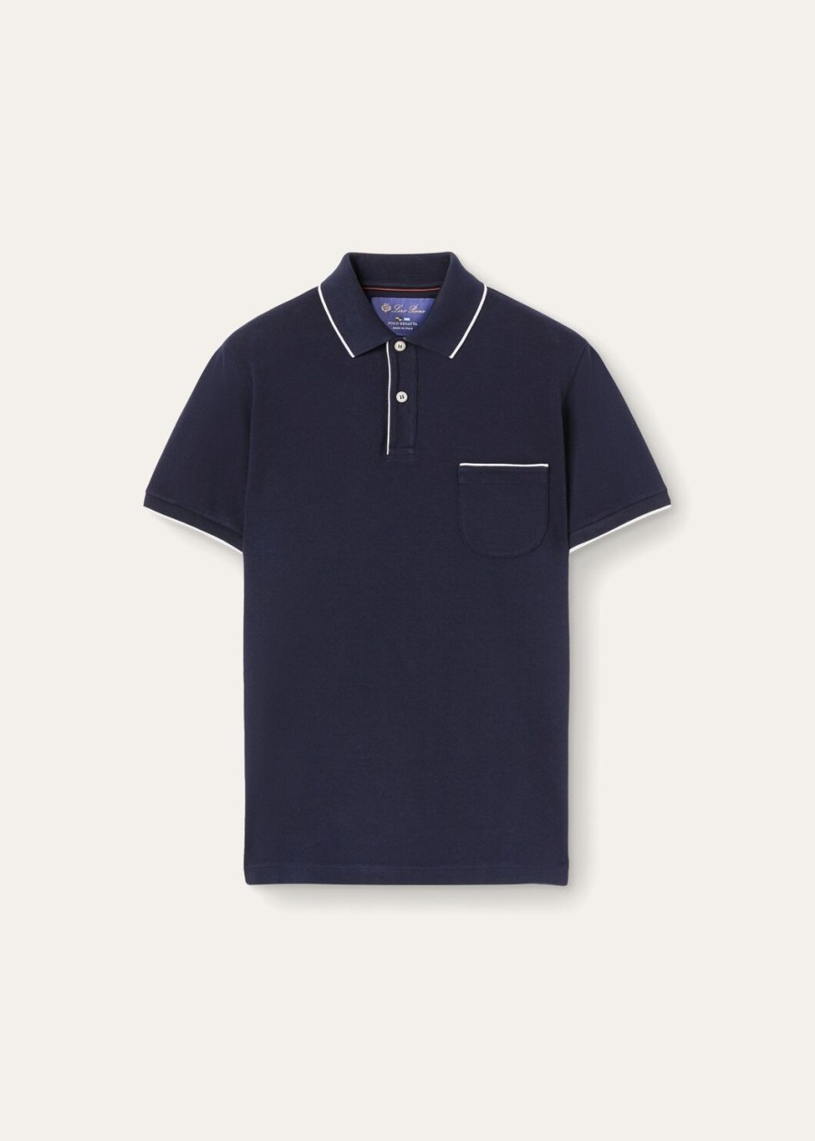 regatta katoenen polo in marineblauw