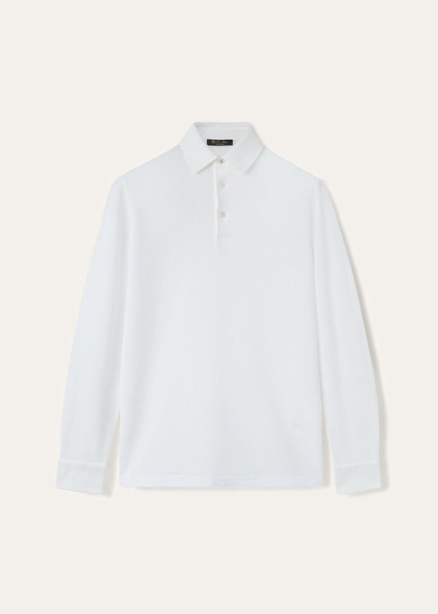 optisch witte katoenen poloshirt