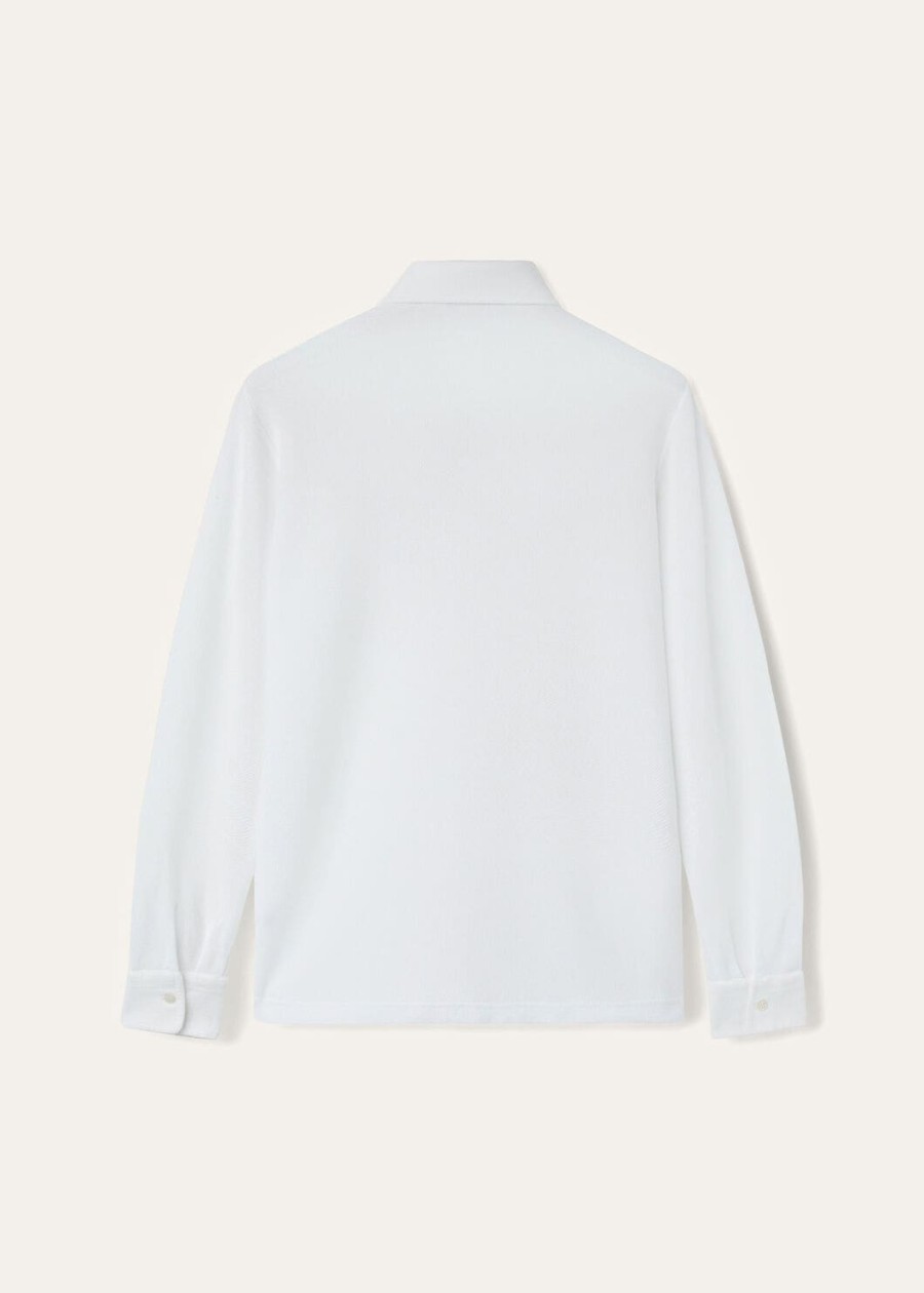 optisch witte katoenen poloshirt