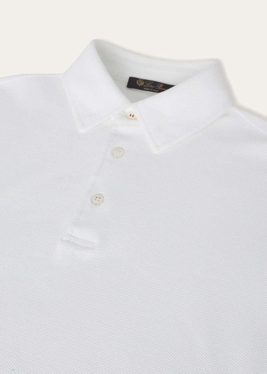 optisch witte katoenen poloshirt
