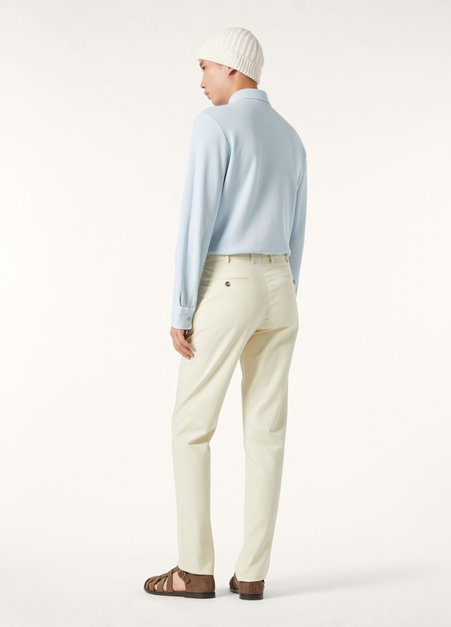 lichtblauwe katoenen poloshirt