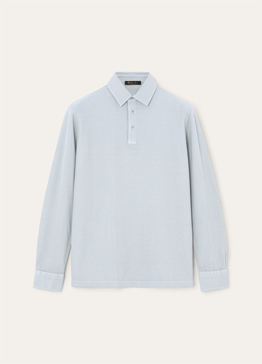 lichtblauwe katoenen poloshirt