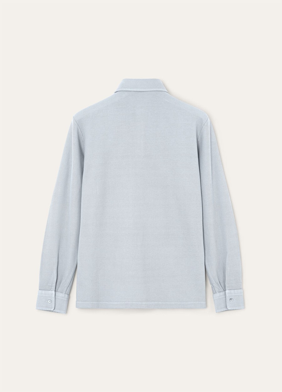 lichtblauwe katoenen poloshirt