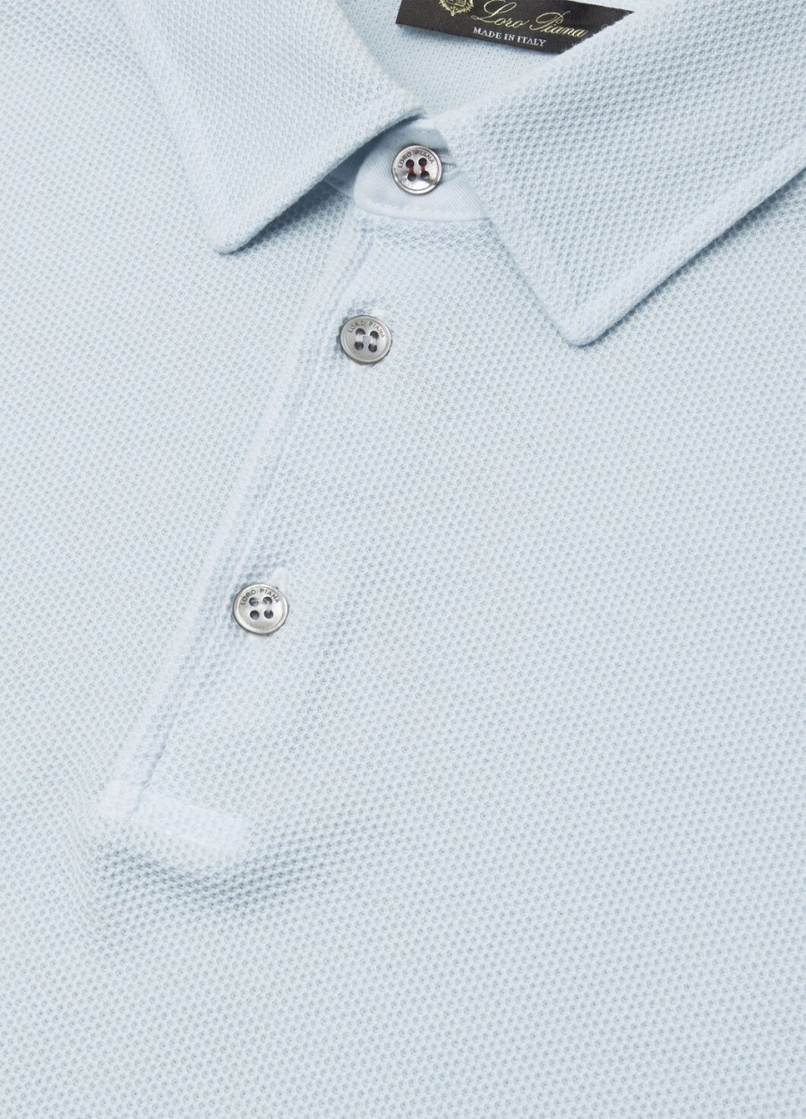 lichtblauwe katoenen poloshirt
