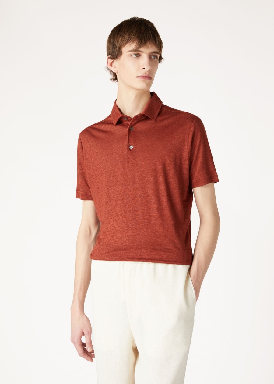 poloshirt in donkere kurkuma