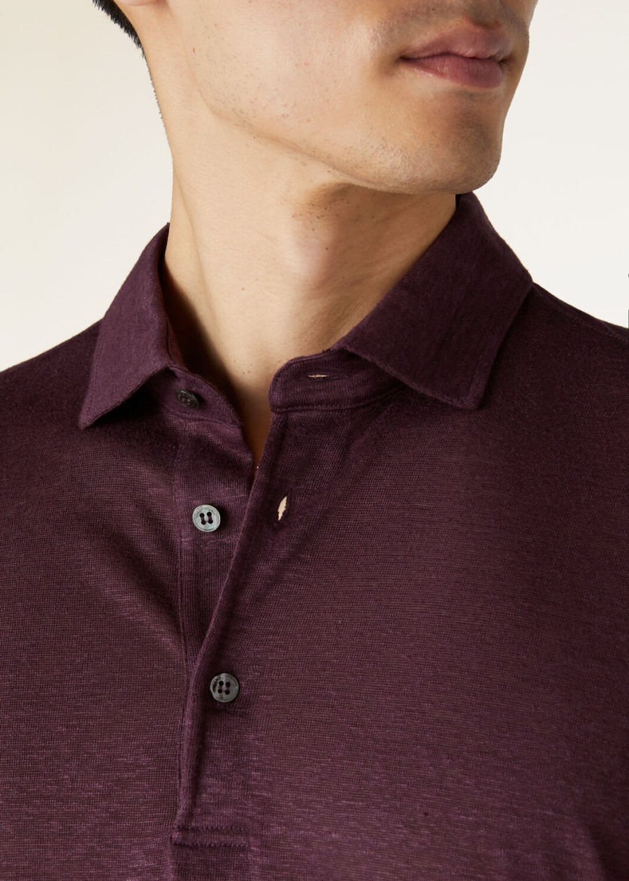 polo t-shirt in zeer donker bordeauxrood