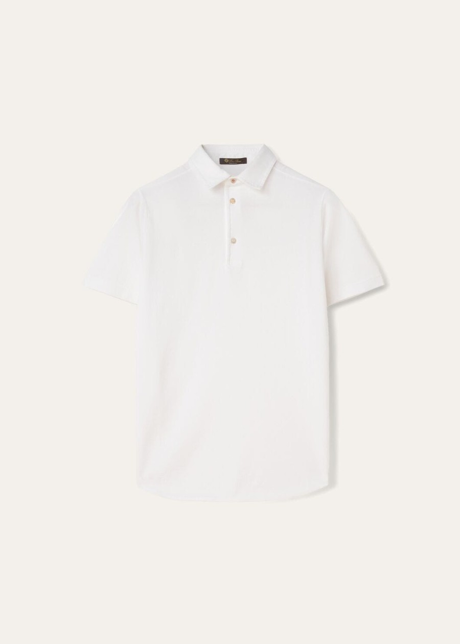 optisch witte katoenen poloshirt