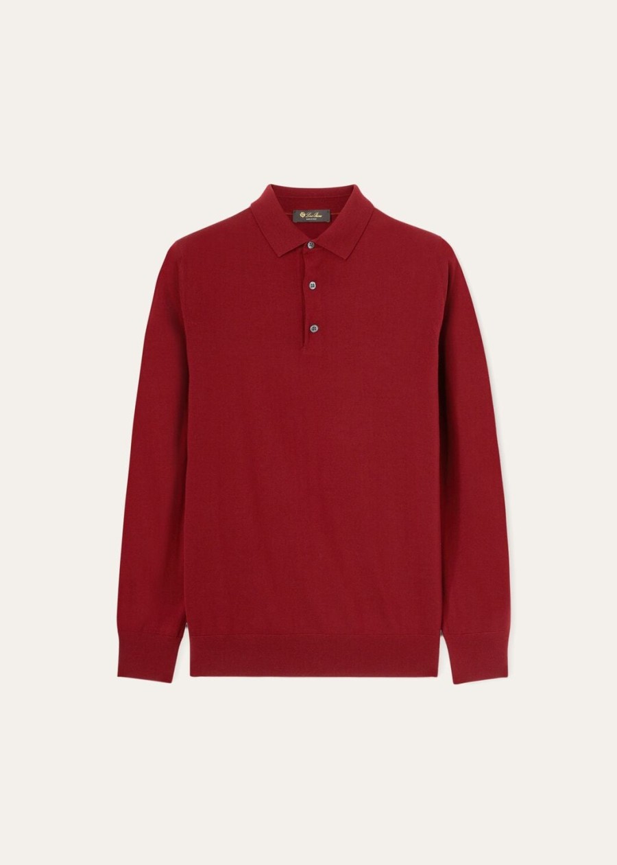 wish wollen poloshirt effen tibetaans rood