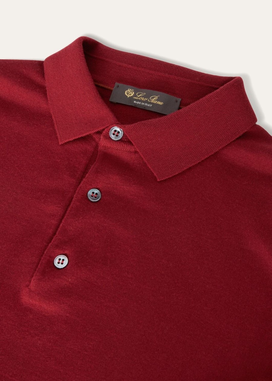 wish wollen poloshirt effen tibetaans rood