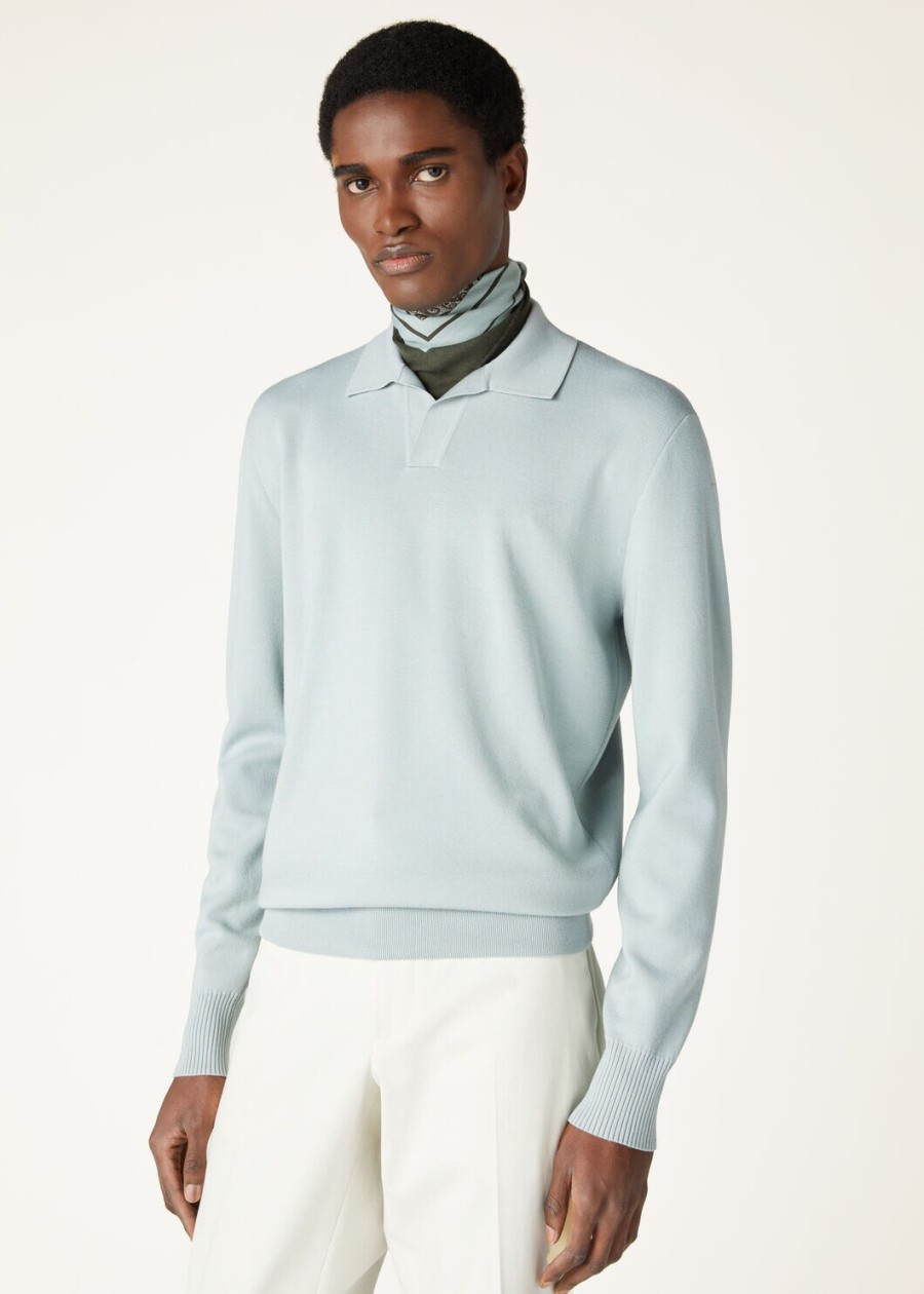 wish wollen poloshirt met knoopsluiting in de kleur minty breeze