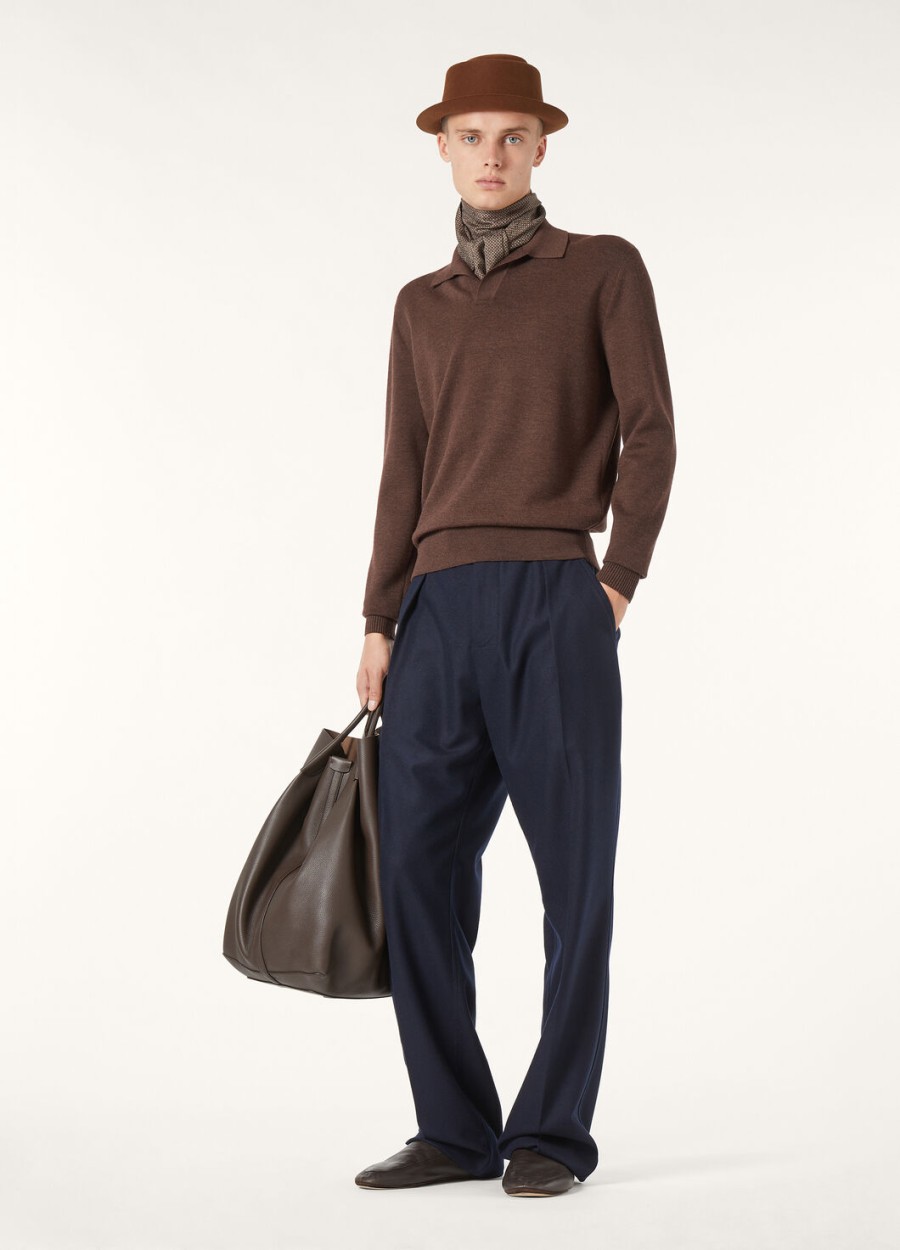 wish wollen poloshirt met sterrenmotief en anaise melange-look en knoopsluiting