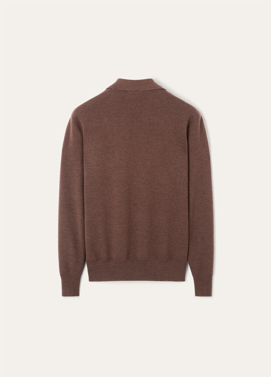 wish wollen poloshirt met sterrenmotief en anaise melange-look en knoopsluiting