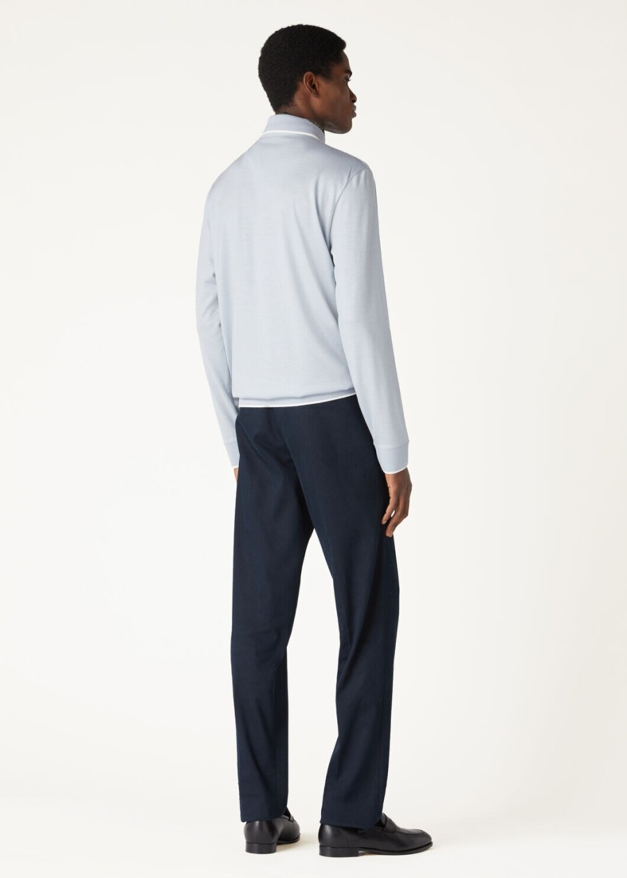 waitaki wish wollen poloshirt in de kleur dewdrop blue