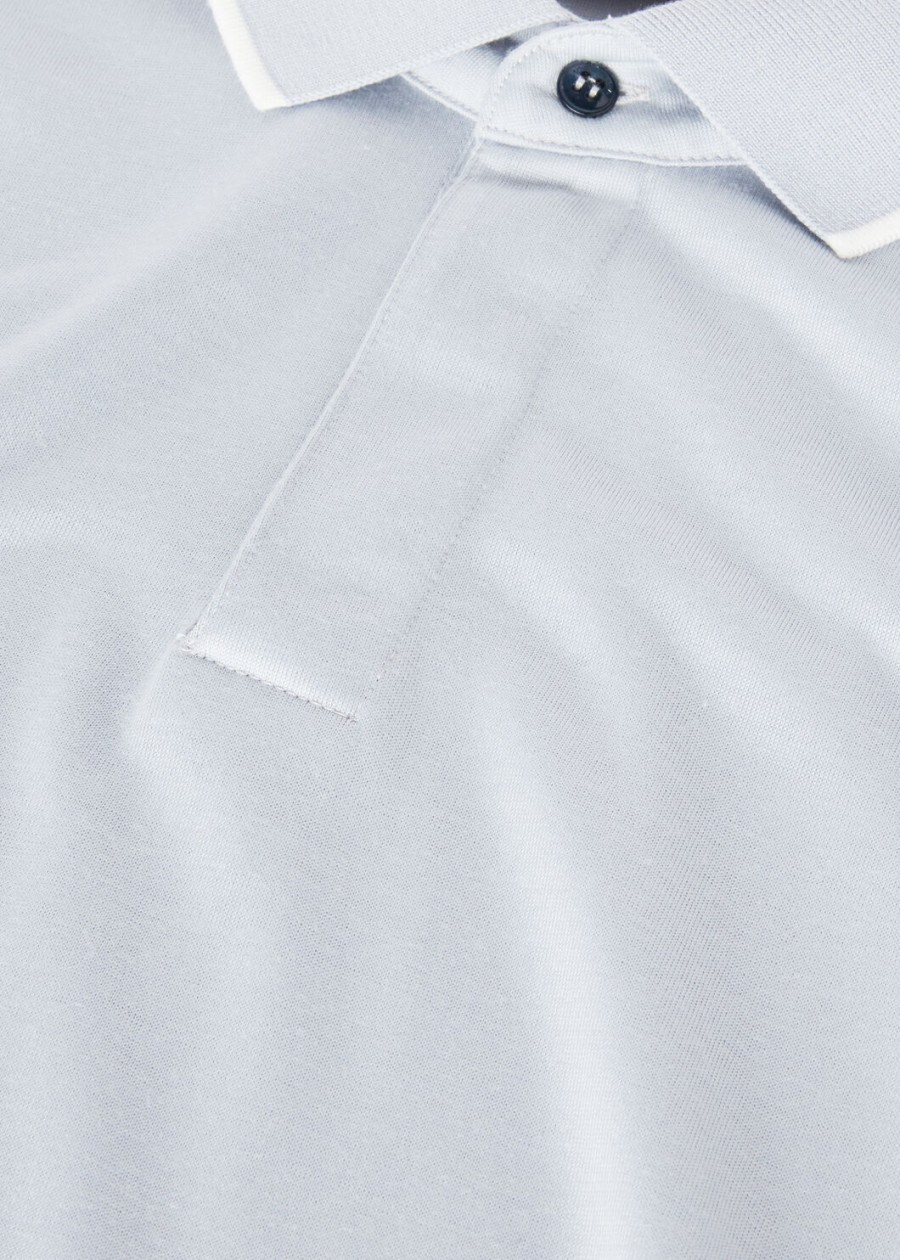 waitaki wish wollen poloshirt in de kleur dewdrop blue