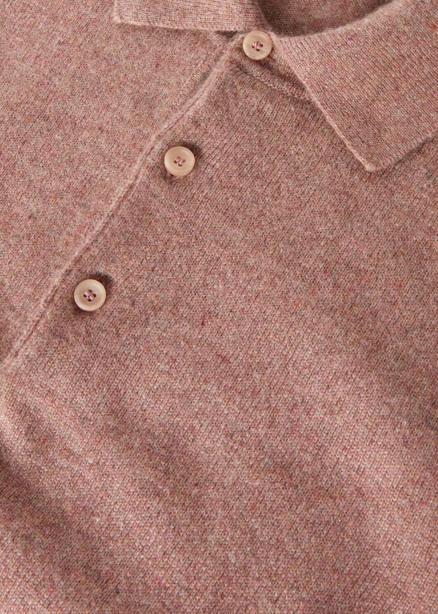 loro cashmere red sand mel poloshirt