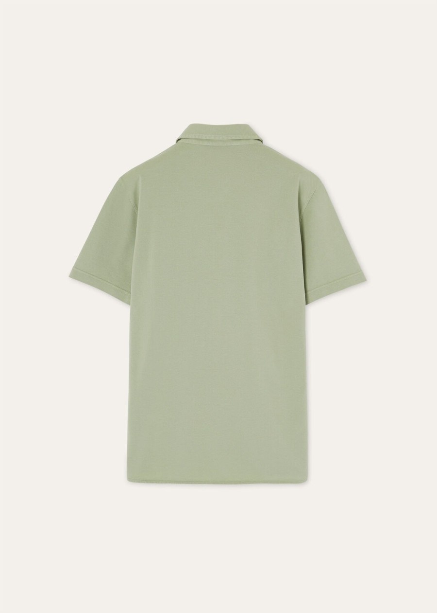 fluorietgroene katoenen poloshirt